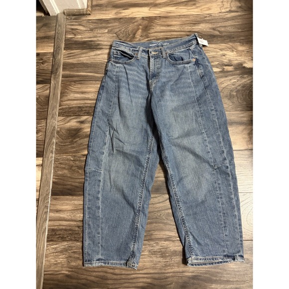 Old Navy Denim - Old Navy High Rise Barrel Leg Jeans Womens 10 Petite Blue Casual Festival 687